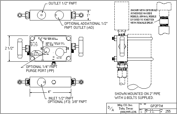 GP2PTM Outline Drawing
